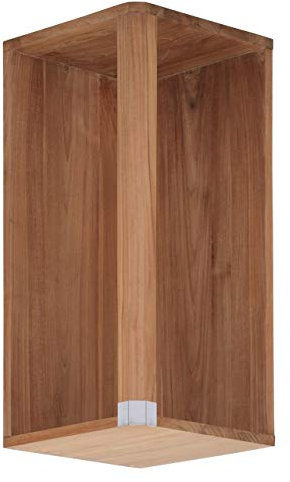 Teako Design Eck-Hängeschrank Rivera mit Edelstahl