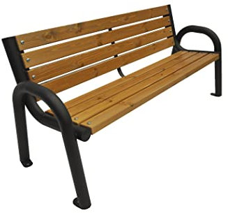 Primario Grande Gartenbank, Parkbank Holz - Gartenmöbel, Outdoor Bank mit 350kg Tragfähigkeit - Sitzbank Wetterfeste, Design Skandinavische (Primario Helle Eiche, 175 cm - Gesamtlänge der Bank, CE)