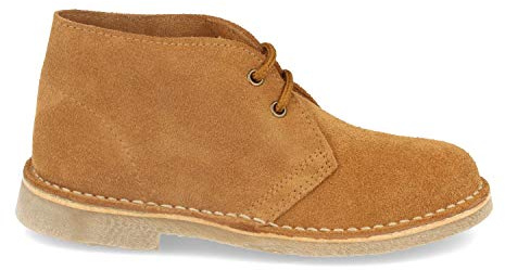 Botas Desierto Safari para Mujer y Hombre con Piel Serraje, Suela Crepe Antideslizante y Cordones. Comodas, practicas e Ideales para Otono-Invierno.