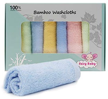 Baby tvättdukar 100 % organisk bambu bad tvättduk återanvändbar ansiktshanddukar antibakteriellt mjuk handduksset perfekt för nyfödda (8 pack) }