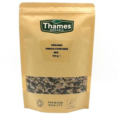 Organic Omega Four Seed Mix, 500g - Nutrient-Rich & Versatile | Certified Organic & GMO-Free | Thames Organic