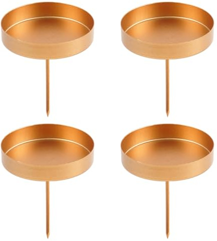 4 Pezzi Portacandele Corona Avvento, 6 cm Candelabro Corona Dell'Avvento, Retrò Candelabri Natalizi, Supporto Piatto per Candele, per Decorazioni Natale Casa Matrimonio