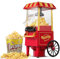 HOUSNAT Macchina Popcorn, Macchina per Pop Corn Retrò per la Casa Aggiornata, Aria Calda 1200W, Sana e Senza Calorie, Funzionamento Con un Pulsante e Facile da Pulire, Serata al Cinema e Natale