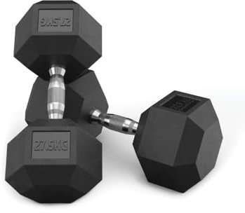 ATLETICA Hexagon Hantel Set | 27,5 kg - 37,5 kg | Hexagon Kurzhantel Set | PVC Umhüllung | jeweils 2,5 kg Steigerung | Professioneller Bezug