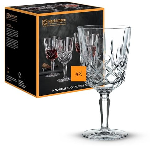 Nachtmann Spiegelau Noblesse 104247 - Juego de 4 copas de cóctel transparentes (cristal, 355 ml)