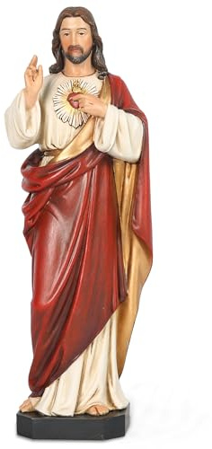 BC katolsk heligt hjärta av Jesus staty, katolsk colletable statyett, religiös gåva, 25,4 cm H, handgjord av Buildclassic