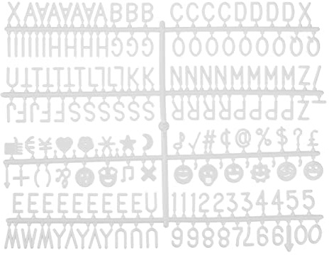 sourcing map 2Pcs 3/4 Inch Letters Set for Felt Letter Board Numbers Symbols White Alphabet Message Board Changeable for Cafe, Wedding, Birthday