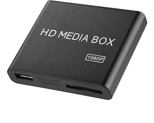 Reproductor Multimedia, Mini 1080p Full HD Ultra Digital Media Player Box, Compatible con USB MMC RMVB MP3 AVI MKV (Enchufe de la UE)