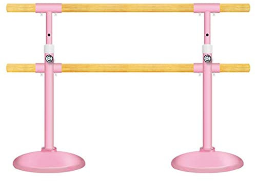 Doppelte Ballettstange, bewegliche Hebe-Ballettstange, tragbar für zu Hause, höhenverstellbare doppelte Ballettstange für Kinder und Erwachsene (Farbe: Rosa, Größe: 2 m) (Rosa 1,5 m) (Rosa 1,5 m)