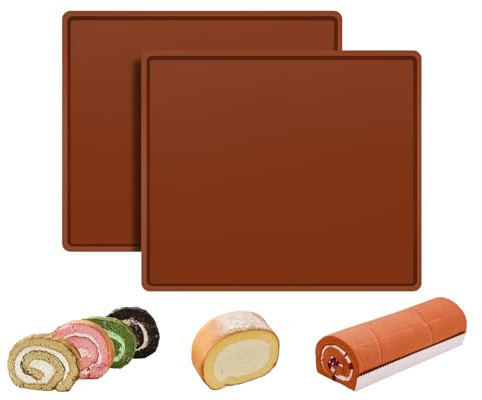 ds. distinctive style Lot de 2 plaques de cuisson en silicone de 30 x 26 cm, résistantes aux hautes températures, pour gâteaux, biscuits, pâtisseries