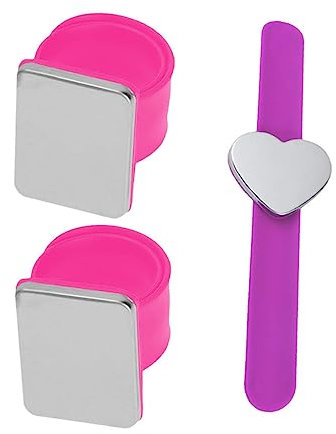 HOODANCOS 3stücke Magnetisches Nadelkissen Armband Teiliges Silikonarmband Für Friseure Mit Quadratischen Und Herzförmigem Nadelkissen Für Haarnadeln Und Nähzubehör
