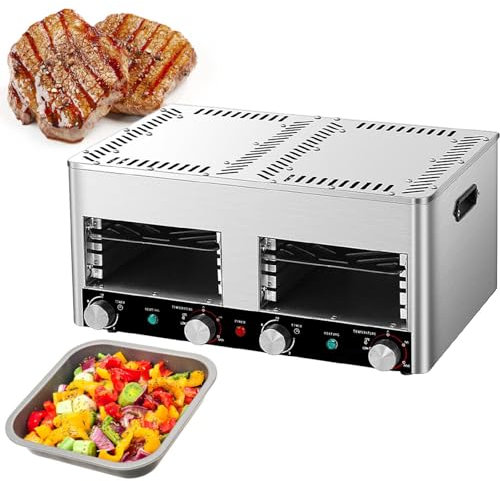 Asador EléCtrico Para Carne De 1700 W/3400 W, Con 4/8 Ranuras Para Asar, Tiempo Y Temperatura Ajustables, Temperatura MáXima De 800 ℃, Adecuado Para Cocinas Interiores,B-110V