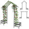 Kalolary Arche de jardin 2 en 1 en métal avec boîte à plantes, treillis d'arche de jardin en forme de maison de 2,4 m pour plantes grimpantes, pergola en acier robuste pour fête de mariage