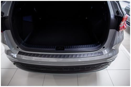 tuning-art L3114 Edelstahl Ladekantenschutz passend für Skoda Kodiaq 2 12/2023- Pulverbeschichtet, Farbe:Schwarz Pulverbeschichtet