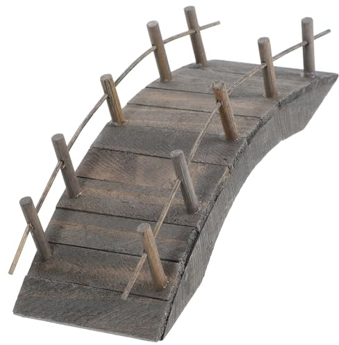 Kisangel Mini Pont en Bois Décoratif pour Maison De Poupée, Taille 15 Cm, Matériau Solide, Accessoire Miniature pour Jardin Et Micro-scène, Décor Miniature pour Bonsaï Et Terrarium