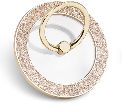 Czzmy Handy Ring Halterung,360° Magnetischer Handy Griff Halter für iPhone 15/14/13/12 Pro Max Plus, alle Smartphone(1-Flash Gold)