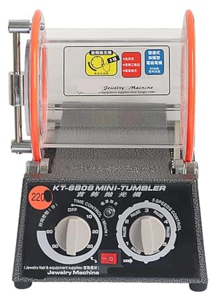 KT6808 Macchina for lucidatura di gioielli - Smerigliatrice e lucidatrice rotativa bidirezionale a 5 velocità for la finitura professionale di gioielli(220 single)