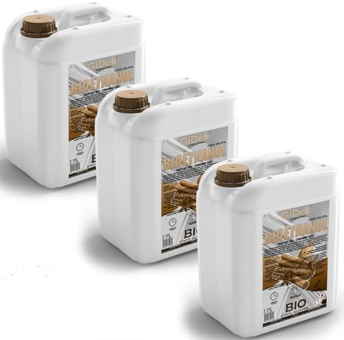 GiDeli Bioéthanol - Lot de 3 x 10 l - Parfum cannelle - 96,6 % d'éthanol - Pour intérieur et extérieur - Sans fumée et suie - Fabriqué à partir de maïs et de betterave sucrière
