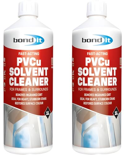 Bond It PVCu Solvent Cleaner 2 Pack (1L Each) – PVC Cleaner for Windows, Doors & Frames Removes Dirt and Restores Surface Colour