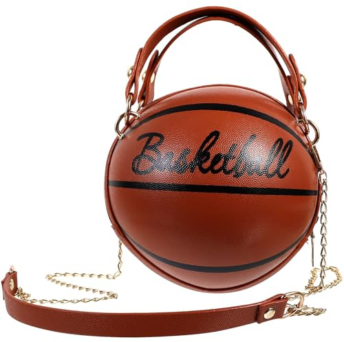SOLUSTRE Borsa Tracolla Donna Forma di Pallone da Basket con Fibbia Capacità e Chiusura con Zip Borsa Spalla alla Moda per Uso Quotidiano