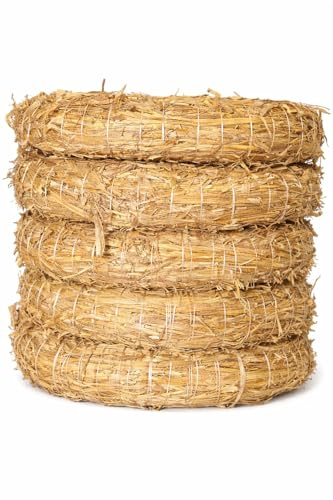 Strohkranz/Strohrömer 20 cm – 5er Set | Natur Strohkränze Ø 20 cm x 3 cm | Kränze zum Basteln, Dekorieren & Selbermachen | Weihnachtskranz, Türkranz, Tischdeko, DIY Kranz
