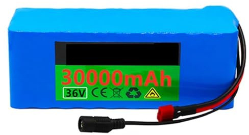 36V 30Ah Bateria para Bicicleta Electrica, 10S3P Ebike Batería PVC Impermeable Batería De Alta Potencia con Cargador para 200W 350W 500W 750W 800W Motor 36V 30Ah,T