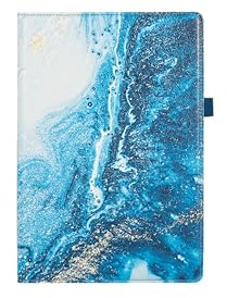 Vakarey Tablet Hülle 10.1 Zoll Universal für Doogee U11/U11 Pro/Tab G6/Tab A9 10 Zoll/A9 Pro+ 11 Zoll Tablet Hülle,Blauer Marmor