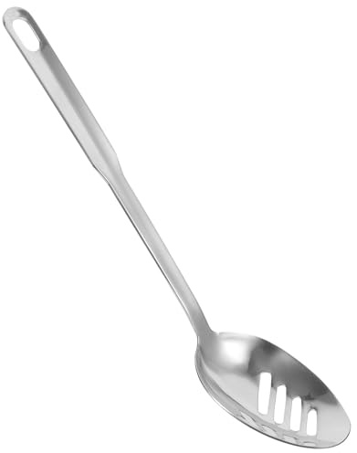 NULYLU Edelstahl Servierlöffel mit Loch Multifunktionaler Küchenutensil Einfach zu Tragen und Robust Klassisches Design für Party und Restaurant