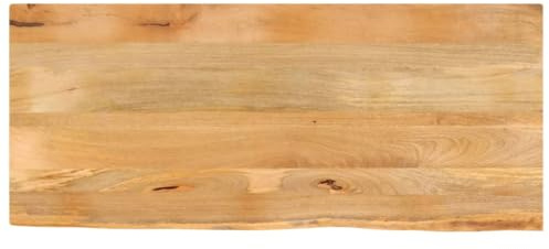 mzdioop Table Top with Tree Edge Made of Solid Mango Wood, 140 x 60 x 2.5 cm, Rustic Natural Edge, Versatile, Ideal as a Coffee Table or Living Room Table for Apartment Furniture