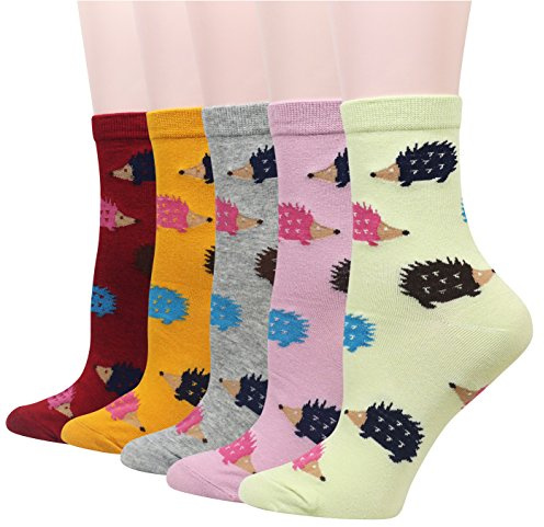Cansok Calcetines de mujer la novedad de algodón de la tripulación