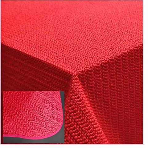 Tischdecke 110x140 cm Gartendecke Rot mit Saum abwaschbar Gartentischdecke Balkon Terrasse wetterfest (Rot)