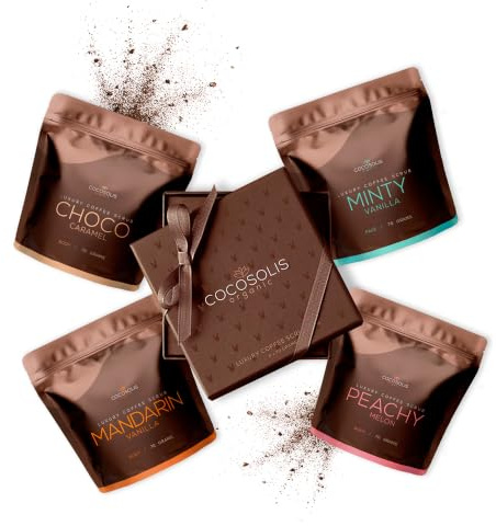 COCOSOLIS SCRUB Kaffee-Body Scrub-Set - ätherische Öle - Das perfekte luxuriöse Geschenkset Frauen - 3 x Peeling Körper und 1 x Peeling Gesicht (280 gr)