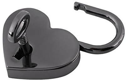 Lucchetto a Cuore Vintage, Serratura Decorativa con Chiave, Nero, per Scatola Portagioie, Diario