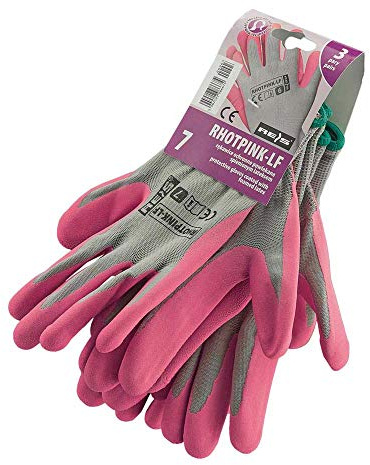Reis RHOTPINK-LF_JSR7 skyddshandskar, ljusgrå-rosa, 7 storlekar, paket med 12