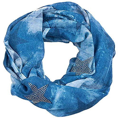 Lazzboy Damenmode Winter Star Schal Oberbekleidung Warmhalten Damen Loop Loopschal Herbst Winterschal Herbstschal Rundschal Schlauchschal Stern(B)