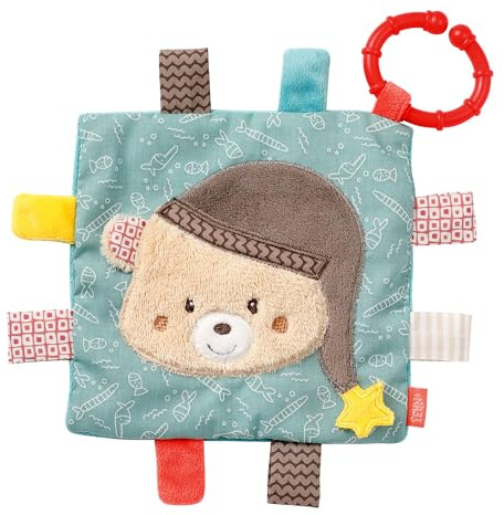 Fehn 060614 Knistertuch Bruno/Activity-Rascheltuch zum Aufhängen mit spannenden Strukturen zum Greifen & Geräusche erzeugen – Perfekter Begleiter für Babys und Kleinkinder ab 0+ Monaten