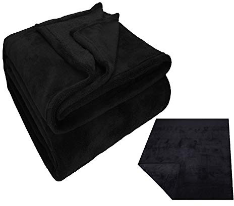 Betz Kuscheldecke Flauschig Sofa Fleecedecke Teddy - Wohndecke XXL Warm Sofadecke Decke Couch Größe 150x200 cm Farbe schwarz