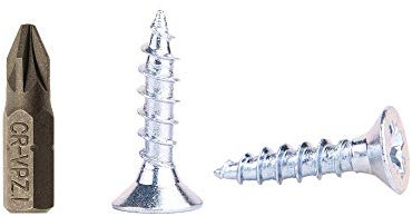 Confezione da 250 viti per legno in acciaio zincato, 3,5 x 16 mm, viti a testa Pozi-Drive, elementi di fissaggio, viti a testa svasata, viti per legno e truciolato (250)