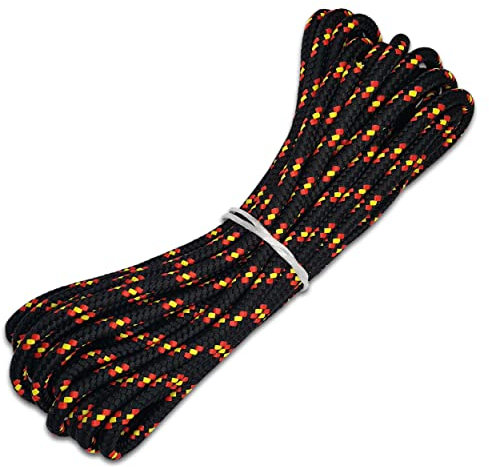 10mm Poly Braided Rope – 10m of Black Line Cord – Reliable and Resilient Paracord for Multiple Tasks – Lightweight Braided Cord – Ideal for Camping, Dock Lines, Sailing, Construction Set by MYPURECORE