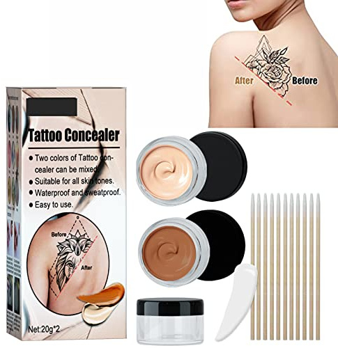 2 Colors Tattoo Concealer Cream Make-up Körper Muttermal Narbenflecken Abdeckung Creme wasserdichte Narbenabdeckung Make-up Camouflage Creme Zur Verwendung Am Körper, Für Beine, Für Männer und Frauen