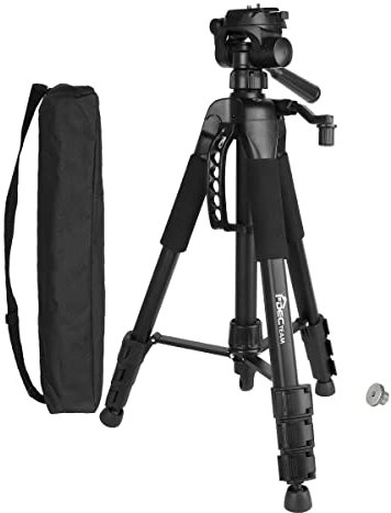 Professional Baustativ für Laser, stativ höhenverstellbar mit 3-Wege-Schwenkkopf und Blasenebene, 1/4-Zoll-20- und 5/8-Zoll-11-Gewindeadaptern(Höhe: 55–146 cm)