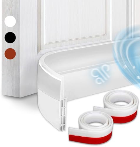 Phantasy - Lot de 2 boudin de porte en silicone pour porte - Pour isolation phonique, protection contre le froid, 5 x 100 cm