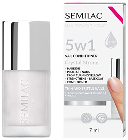 Semilac Nagelconditioner 5in1 Crystal Strong 7 ml | Pflege für dünne und brüchige Nägel