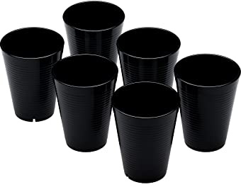 Omada Design 6 verres à eau de 275 ml, empilables, incassables, réutilisables, en plastique pour usage extérieur, ligne Samba