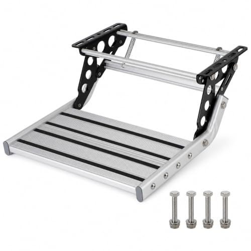 Areyourshop Caravan Step Motorhome Step Compact One-Hand Expand or Collapse,Foldaway Entry Step Collapsible for General RV,Folding Stable Ladders Mobile Home Step Stool for Travel Camping Trailers