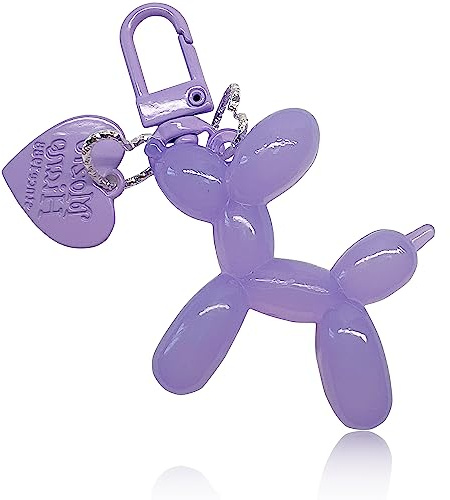 LAEKOU Jelly Balloon Dog Design Keychain for Women, Cute Girls Key Chain, Bag Charms Accessories for Car Purse Backpack