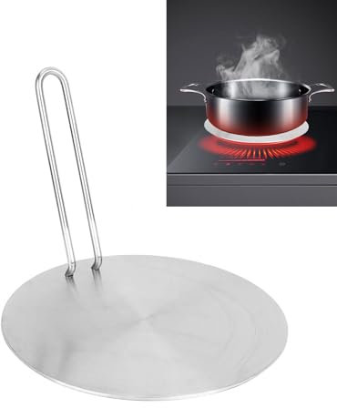 ZLXHDL Adaptateur Plaque Induction de Chaleur en Acier Inoxydable - Adaptateur pour Plaque à Induction, Convertisseur pour Cuisinières Électriques et à Gaz (22 cm)