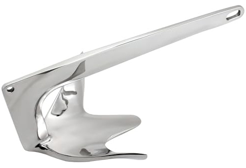 NIDAYE Boat Anchor, 5KG Bruce Style Claw Anchor, Heavy Duty 316 Stainless Steel, for Yachts, Speedboats
