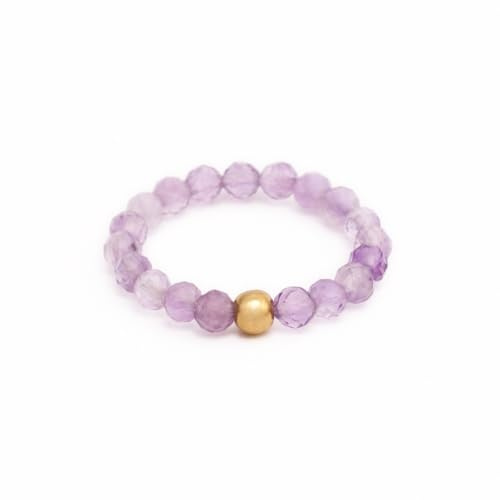 BERGERLIN Naturstein Fidget Ring Damen Herren, Anti Stress, Goldperle | Anti Stress Ring Damen & Herren: Edelstein Ring, facettierte Natursteine & Goldperle – vom deutschen Prüflabor bestätigt.
