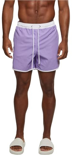 Urban Classics badbyxor för män, Lavender/vit, 3XL